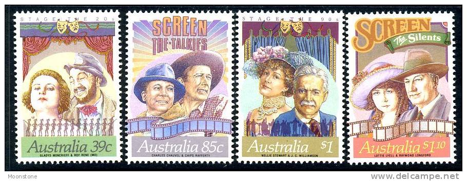 Australia 1989 Stage & Film Personalities Set Of 4, MNH - Mint Stamps