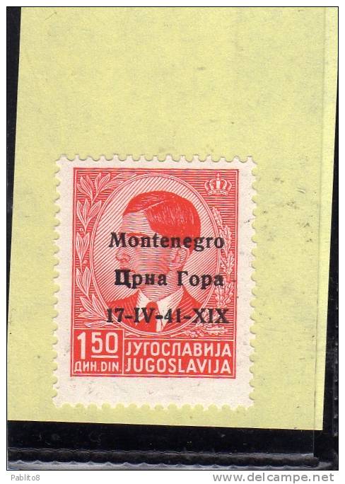 MONTENEGRO 1941 SOPRASTAMPAT0 1,50 D MNH - Montenegro