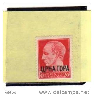 MONTENEGRO 1941 IMPERIALE SOPRASTAMPATO D'ITALIA ITALY OVERPRINTED CENT. 20 C MNH - Montenegro