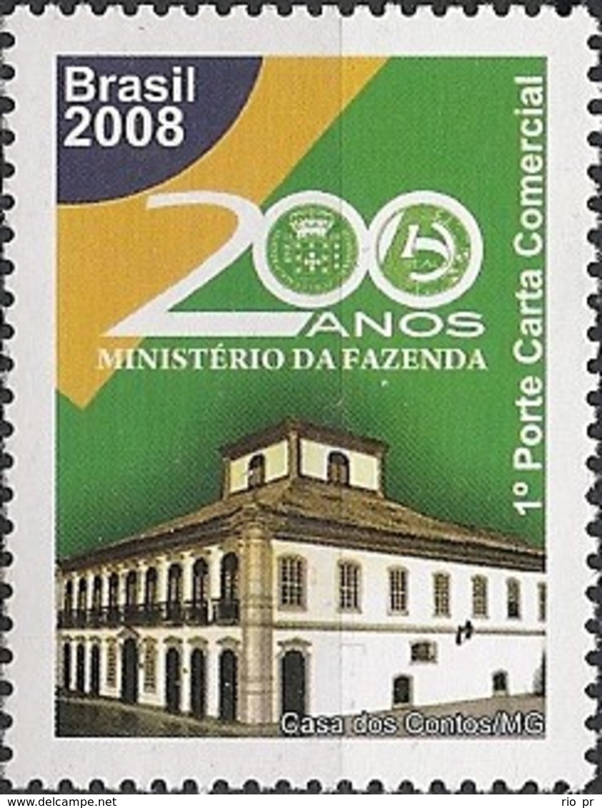 BRAZIL - BICENTENNIAL OF BRAZILIAN TREASURE MINISTRY 2008 - MNH - Neufs