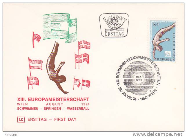 Austria 1974 XIII European Swimming Championship Souvenir Cover - Storia Postale