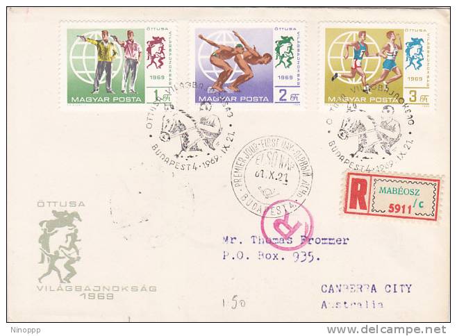 Hungary 1969 Sports Registered Cover - Covers & Documents