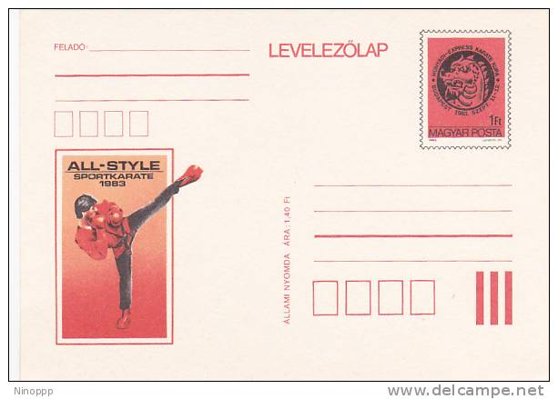 Hungary 1983 Sport Karate Unused Postal Card - Other & Unclassified
