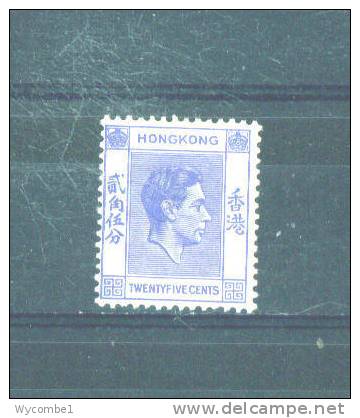 HONG KONG  -  1938 George VI  25c  MM ( Hinge Remainders) - Nuovi