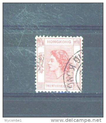 HONG KONG  -  1954 Elizabeth II  25c  FU - Usados