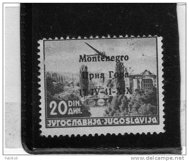 MONTENEGRO 1941 POSTA AEREA AIR MAIL SOPRASTAMPATO OVERPRINTED 20d MNH - Montenegro