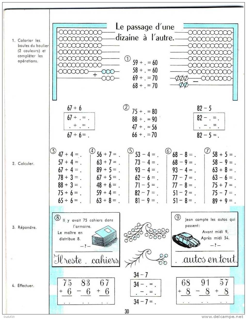 MON DEUXIEME CAHIER DE CALCUL: H. MORGENTHALER M. ISNARD 1962 - 6-12 Anni