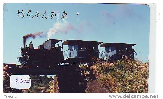 Télécarte Japon * TRAIN *  (6200) DAMPF * Eisenbahn * TREIN  * Zug Japan * Telefonkarte * LOCOMOTIVE - Treinen