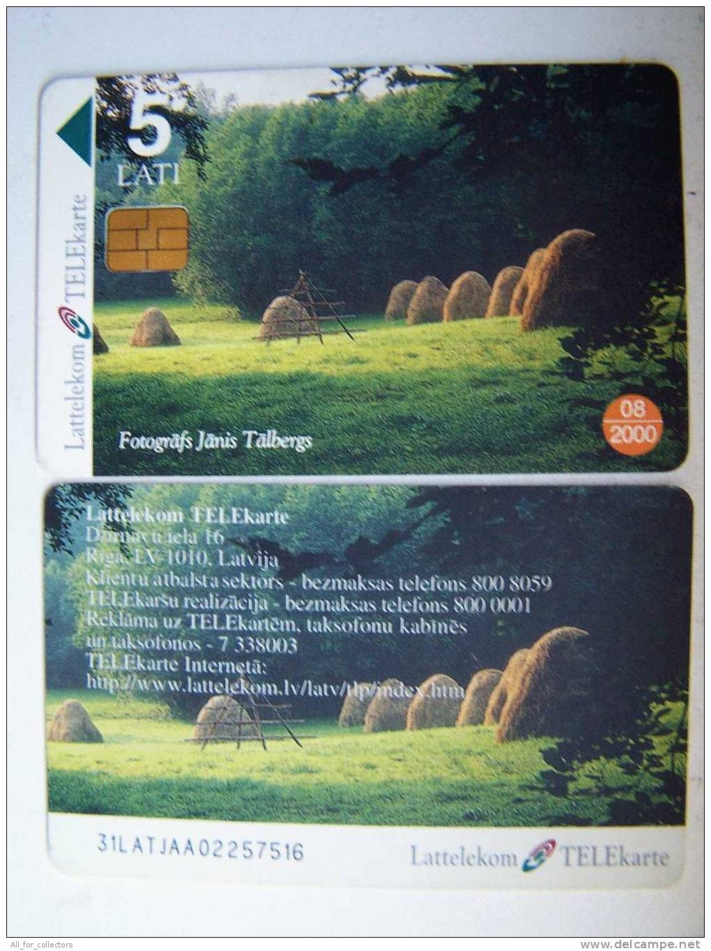 SUMMER LANDSCAPE Phone Card From LATVIA Lettonie Lettland Carte Karte 5 Lati 08/2000 - Lettonie