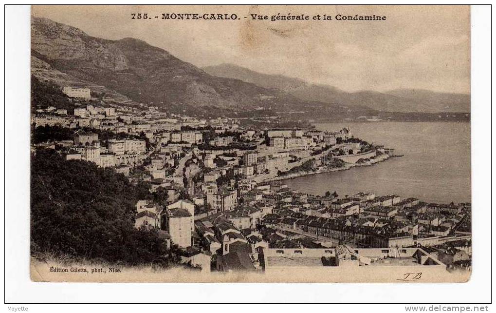 CPA-MONTE-CARLO-1904-VUE GENERALE ET LA CONDAMINE - Multi-vues, Vues Panoramiques