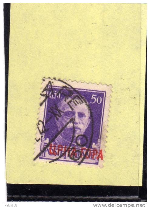 MONTENEGRO 1941 IMPERIALE SOPRASTAMPATI 50C TIMBRATIO - Montenegro