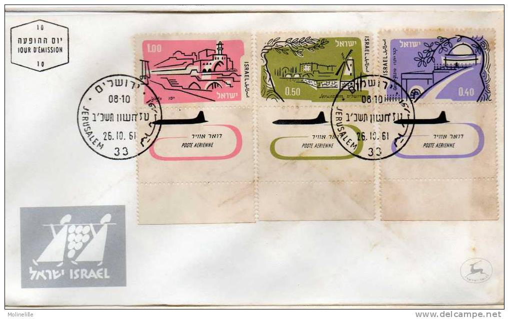 ISRAEL : F.D.C N°P.A 20/24 + 26 Avec Tab -VUES DIVERSES - FDC