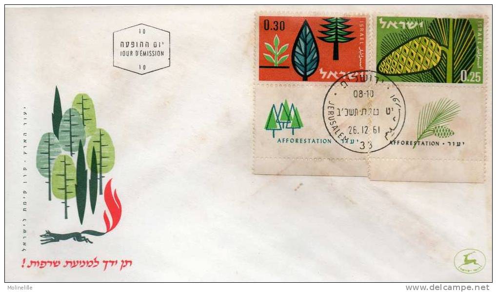 ISRAEL : F.D.C N°209/210 Avec Tab - REBOISEMENT - FDC