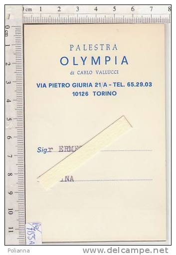 PO7155A# TESSERA - PALESTRA OLYMPIA - TORINO - SPORT 1975 - Altri & Non Classificati