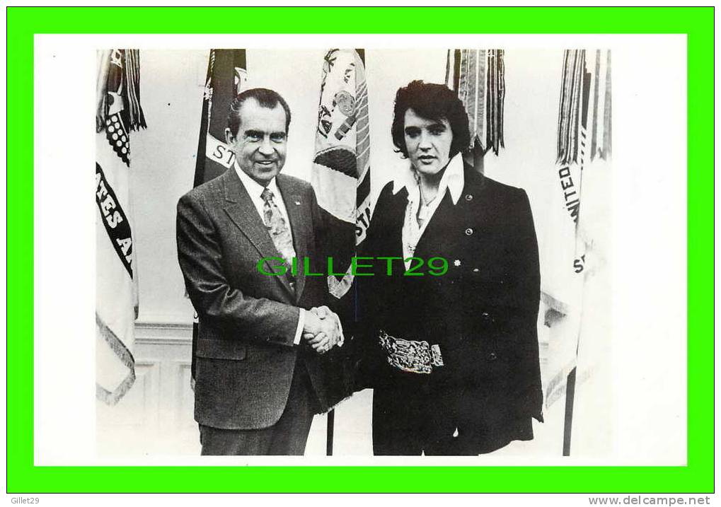 ELVIS PRESLEY & RICHARD NIXON - 1995 AMERICAN POSTCARDS CO - - Artistes