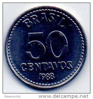 BRASILE 50 CENTAVOS 1988 - Brazilië