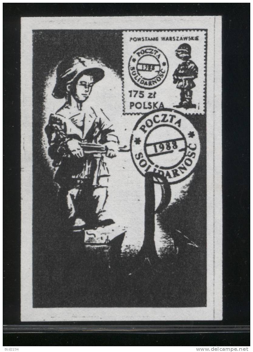 POLAND SOLIDARNOSC SOLIDARITY (SOLID0860/707) YOUNG PARTISAN BOY SOLDIER IN WARSAW UPRISING WORLD WAR 2 WW2 WWII - Fantasy Labels