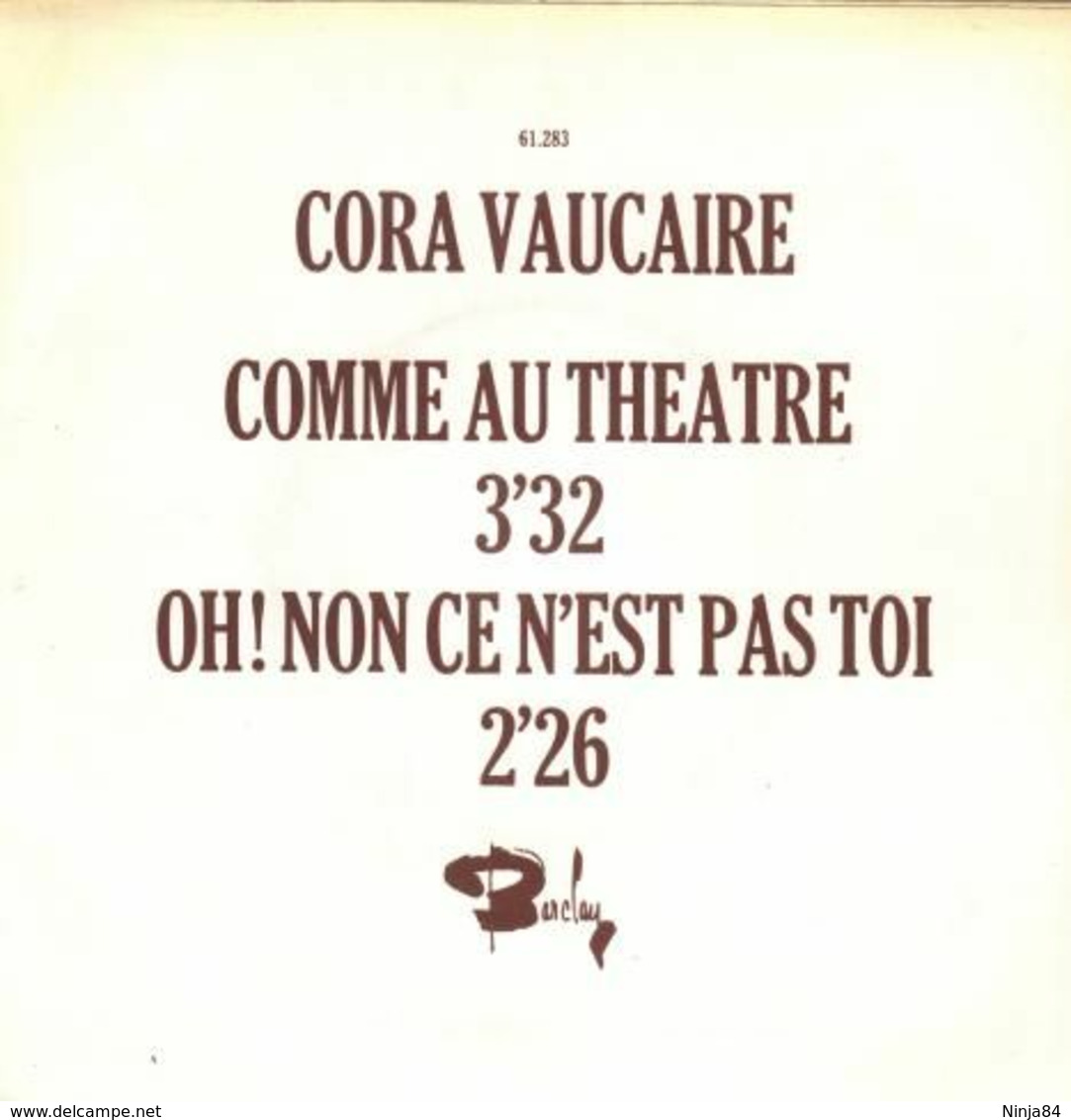 SP 45 RPM (7")  Cora Vaucaire  "  Comme Au Théâtre  "  Promo - Collectors