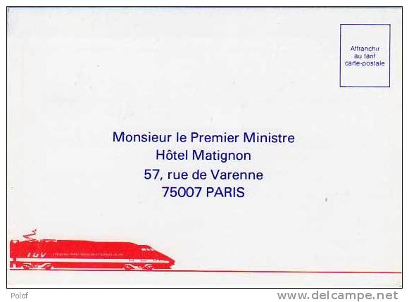 Carte Petition  Pour Le TGV A Amiens Adressee Au Premier Ministre    (23741) - Parteien & Wahlen