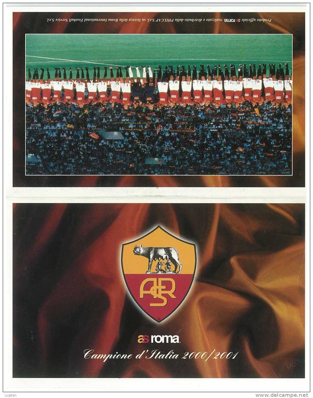 Filatelia - AS ROMA - FOLDER EMESSO IN OCCASIONE DELLA VITTORIA DEL CAMPIONATO DI CALCIO 2000/2001 - Pochettes