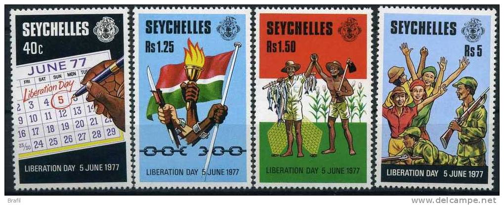 1978 Seychelles, Anniversario Liberazione , Serie Completa Nuova (**) - Seychelles (1976-...)