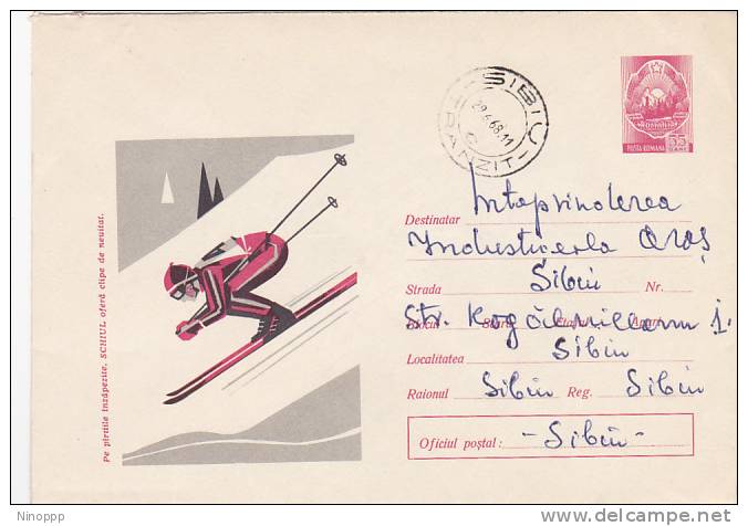 Romania 1968 Skiing  Used Cover - Ski