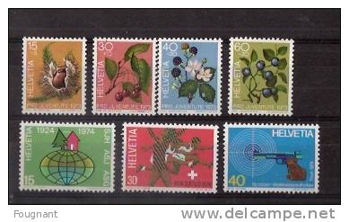 SUISSE:1973:N°943/6+947/9 NSC.Fleurs+Commémoratifs. - Unused Stamps