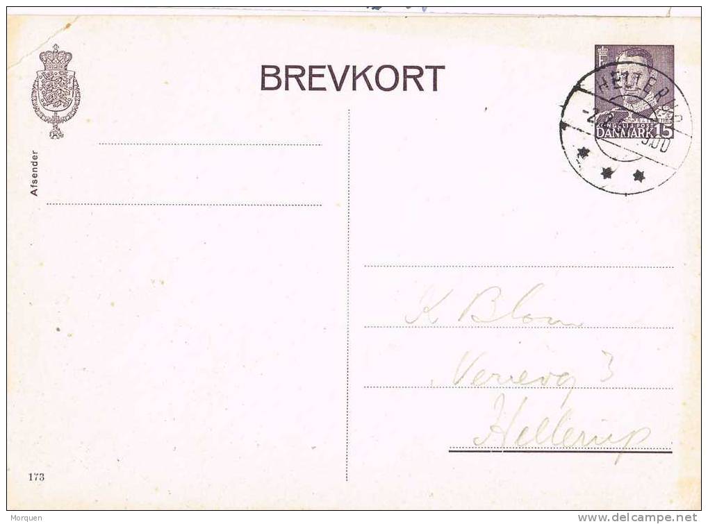Entero Postal  HELLERUP (Dinamarca) 1951 - Entiers Postaux