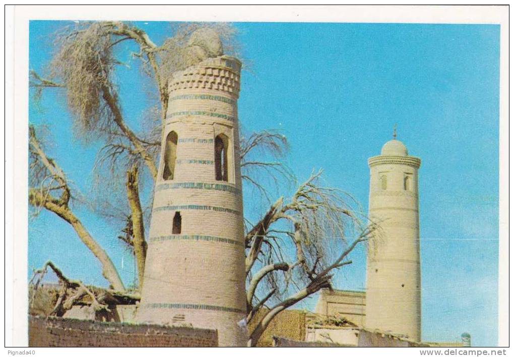 Cp , OUZBEKISTAN , KHIVA , Dichan-Kala , Les Minarets Des Mosquées De Quartier - Ouzbékistan