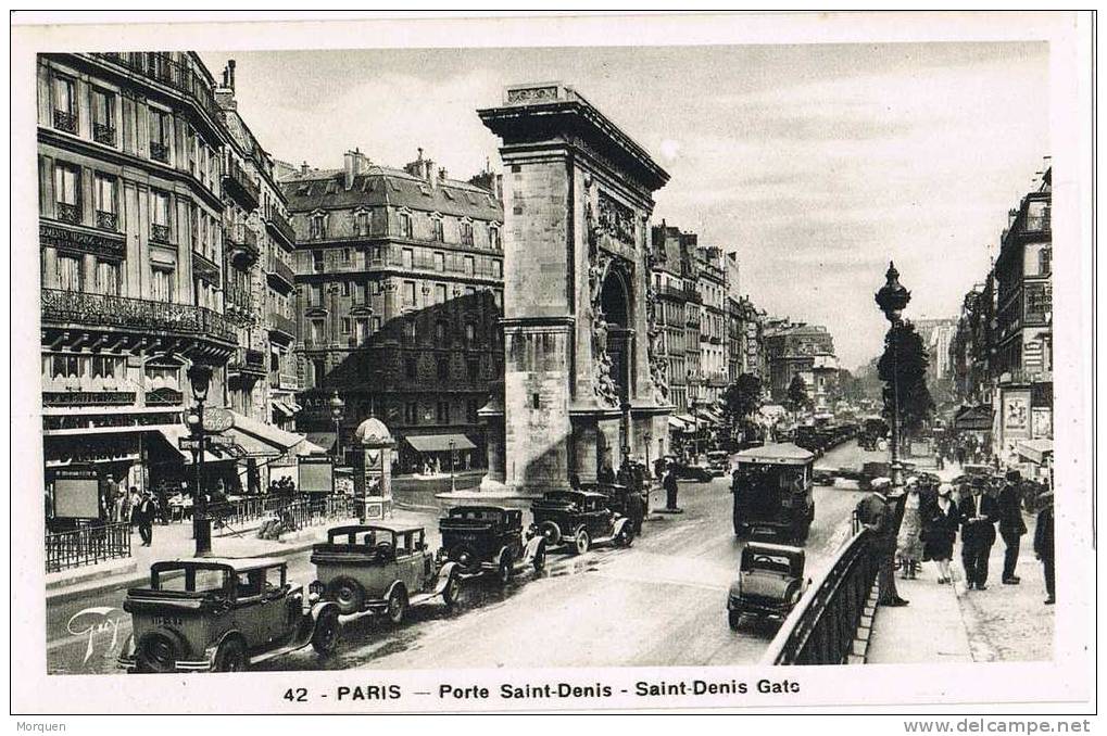 Postal PARIS, Porte De Saint Denis - Plazas