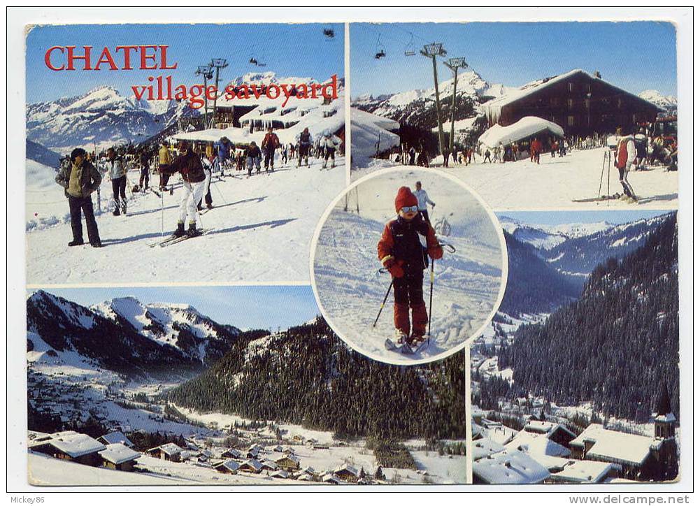 CHATEL--datée 1986--Village Savoyard--Activités Sur La Neige (ski) ,cpm N° 6782 éd Combier - Châtel