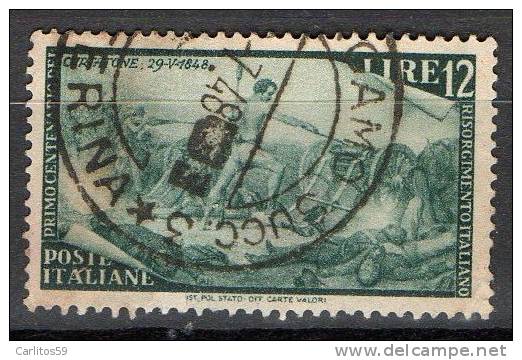 Italia - 1948  “.... Risorgimento  L. 12” Usato - 1946-60: Used