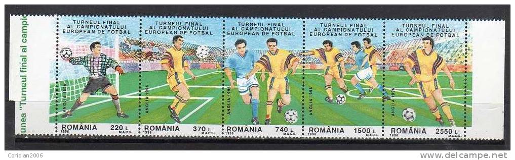 Romania 1996 MNH / Euro 1996 / Strip - 6 Val - Unused Stamps