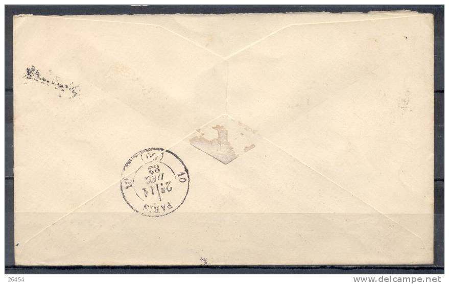 ENTIER POSTAL   Sur Lettre     DEC 1883     Pour PARIS - Stamped Stationery, Airletters & Aerogrammes