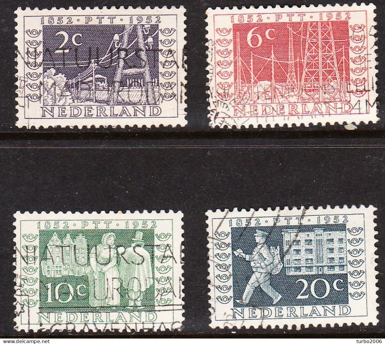 1952 Jubileumzegels 100 Jaar Rijkstelegraaf NVPH 588 / 591 - Used Stamps