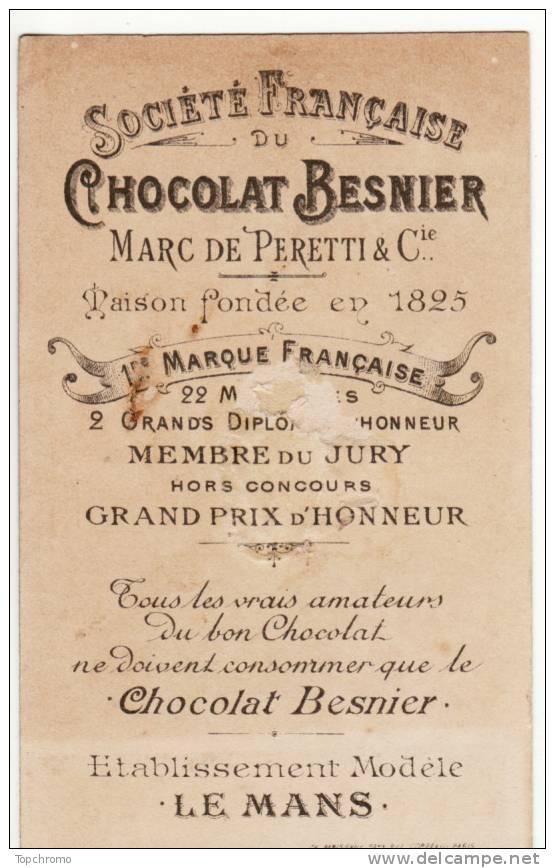 CHROMO Chocolat Besnier Histoire De Pêcheurs Cannes à Pêche Bourriche 4-Discussion Interrompue Chute Dans L'eau - Louit