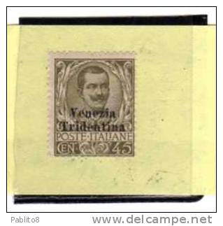 TRENTINO  ALTO ADIGE 1918 SOPRASTAMPATO D´ITALIA ITALY OVERPRINTED CENT. 45 C MNH - Trentin