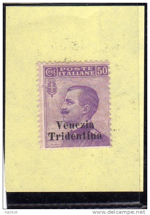 TRENTINO ALTO ADIGE 1918 SOPRASTAMPATO D´ITALIA ITALY OVERPRINTED CENT. 50 C MNH - Trento