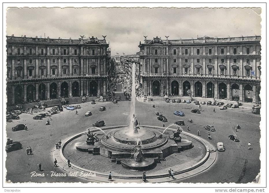 XW 279 Roma - Piazza Dell´Esedra - Auto Cars Voitures / Viaggiata 1955 - Places & Squares