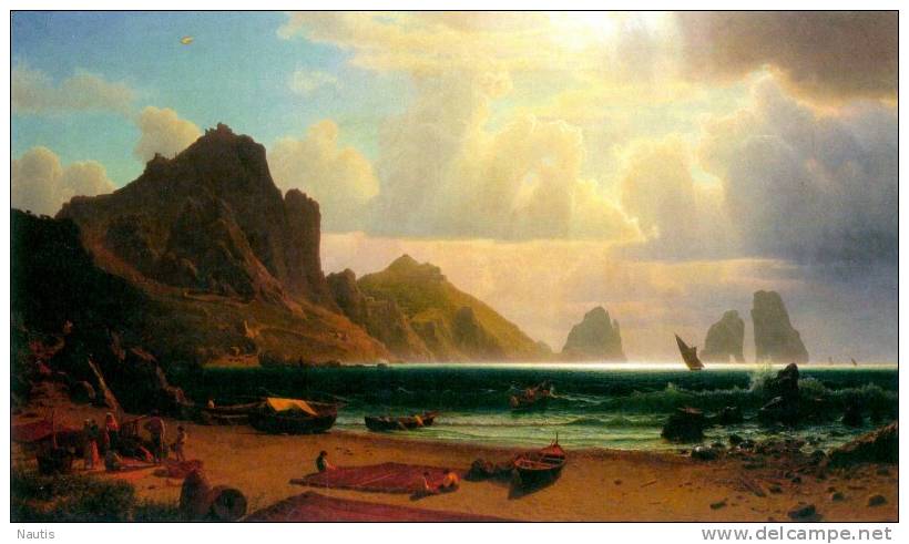 Art Print Reproduction On Original Painting Canvas, New Picture, Bierstadt, Marina Piccola, Capri - Prints & Engravings