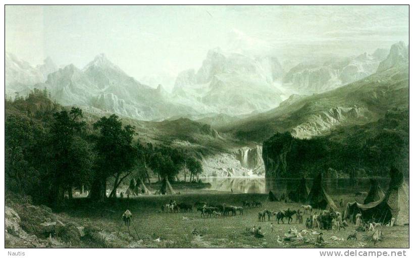 Art Print Reproduction On Original Painting Canvas, New Picture, Bierstadt, Rockies At Lander's Peak - Prints & Engravings