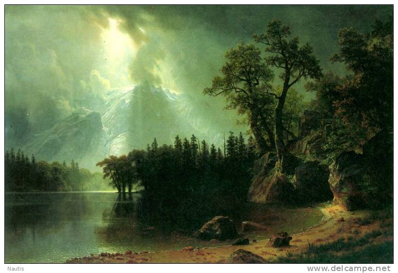 Art Print Reproduction On Original Painting Canvas, New Picture, Bierstadt, Storm Over The Sierra Nevada - Prints & Engravings