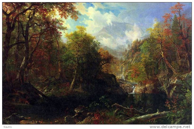 Art Print Reproduction On Original Painting Canvas, New Picture, Bierstadt, Emerald Pond - Prints & Engravings