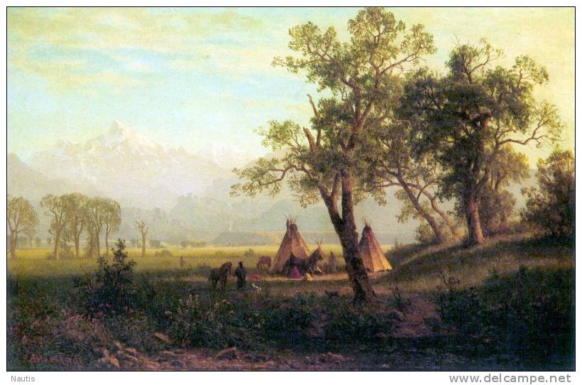 Art Print Reproduction On Original Painting Canvas, New Picture, Bierstadt, Wind River Mountains, Nebraska - Prints & Engravings