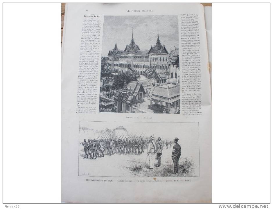 1893 LE ROI DE SIAM ET SES ENFANTS BANGKOK LA JOURNEE D'UN MARIN SALLE DE GARDE HOPITAUX DE PARIS BEAUJON SAINT LOUIS - 1850 - 1899