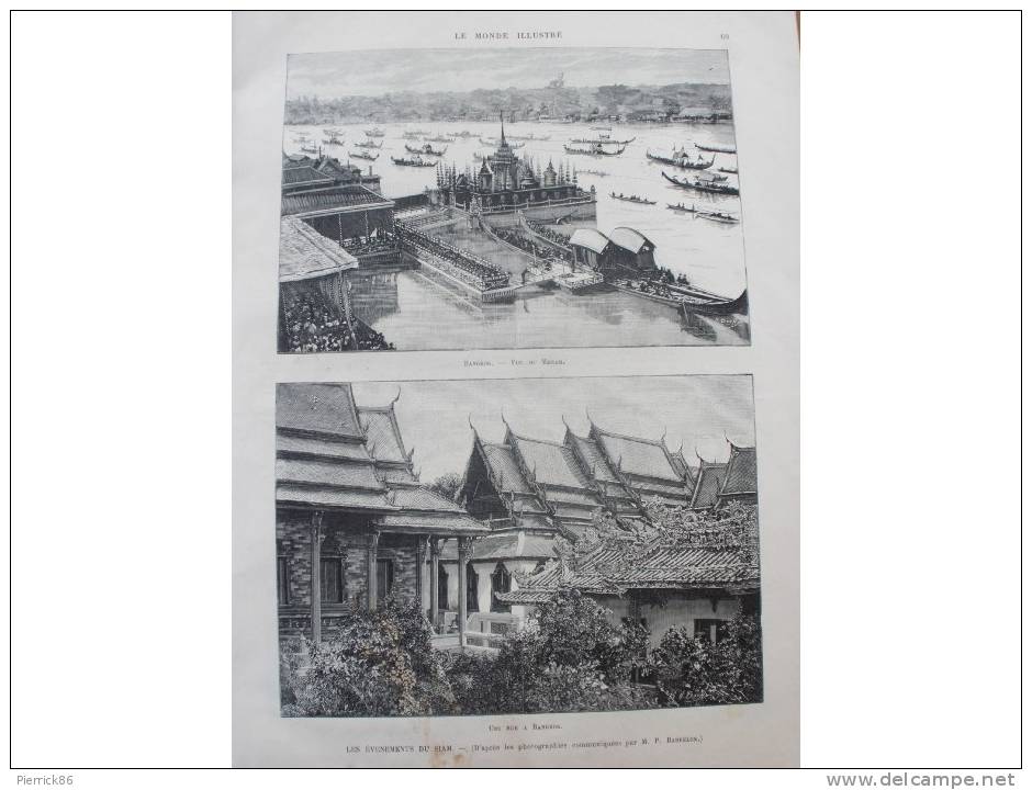 1893 LE ROI DE SIAM ET SES ENFANTS BANGKOK LA JOURNEE D'UN MARIN SALLE DE GARDE HOPITAUX DE PARIS BEAUJON SAINT LOUIS - 1850 - 1899