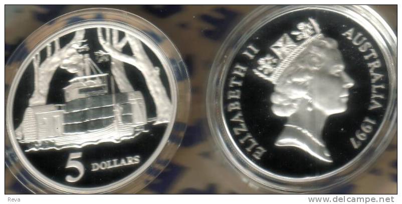 AUSTRALIA $5 STEAM SHIP MASTERPIECES IN SILVER 1997 PROOF READ DESCRIPTION CAREFULLY!! - Otros & Sin Clasificación