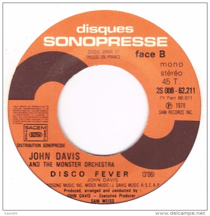 SP 45 RPM (7")  John Davis And The Monster Orchestra  "  Ain't That Enough For You  " - Soul - R&B