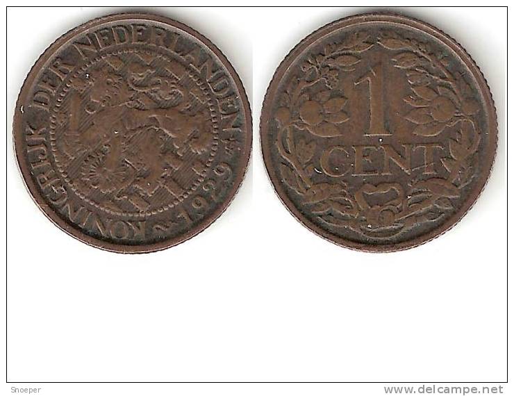Netherlands 1 Cent 1929 Km 152   Xf - 1 Cent