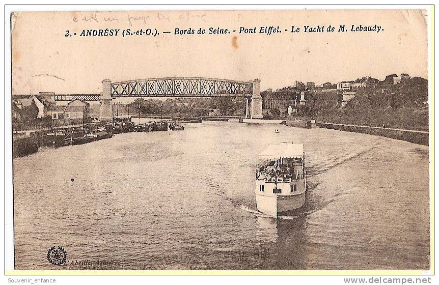 CPA Andresy  Bords De Seine Pont Eiffel Le Yacht De M Lebaudy 78 Yvelines - Andresy